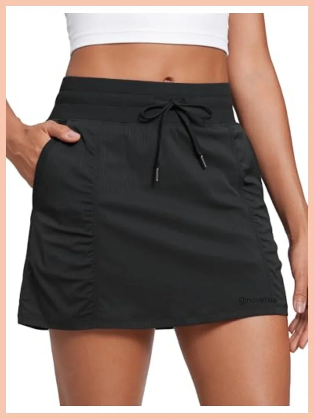 High Waisted Ruched Tennis Skirt with Pockets, Athletic Skort
